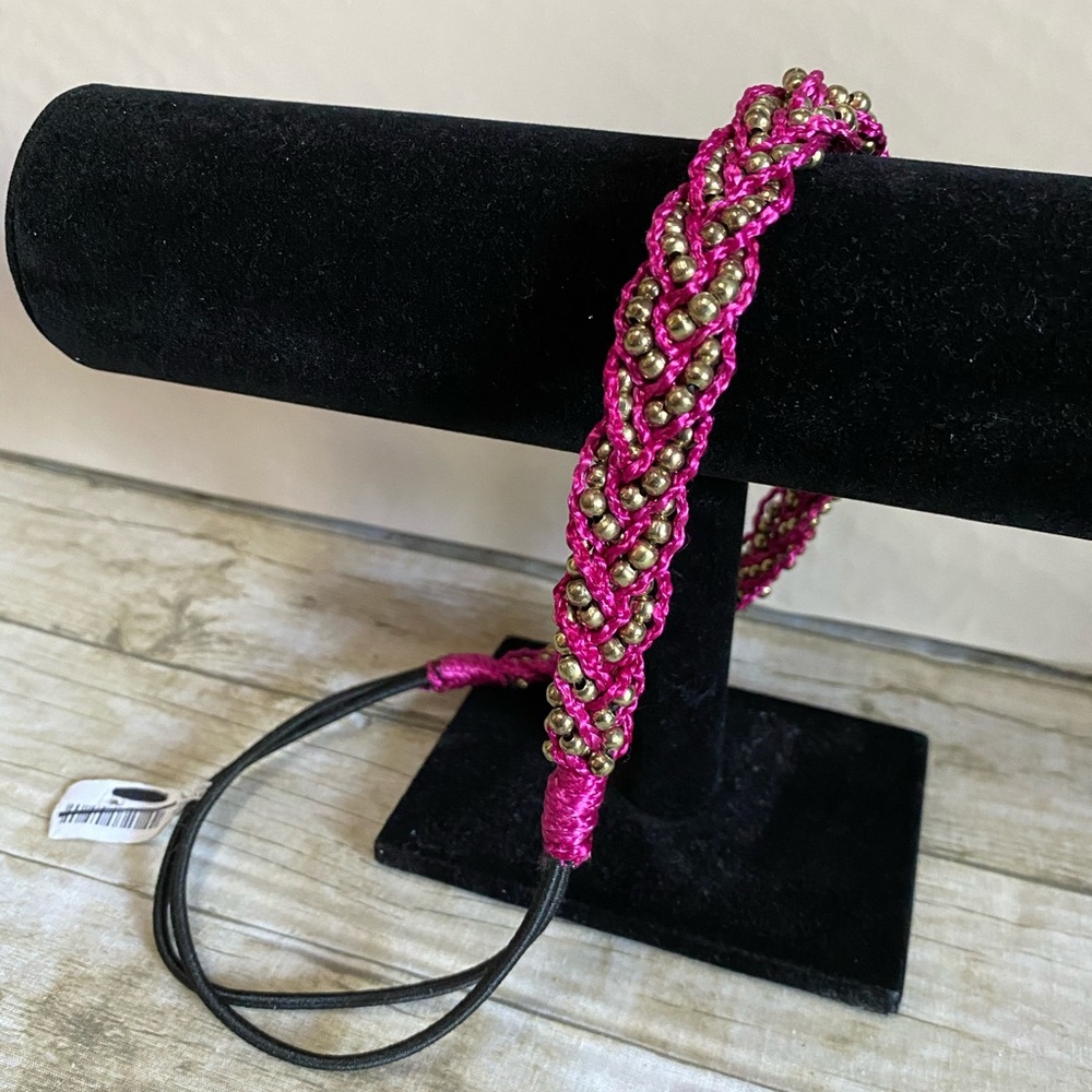 🌸Urban Outfitters Pink Bead Braided  Headwrap